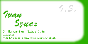ivan szucs business card